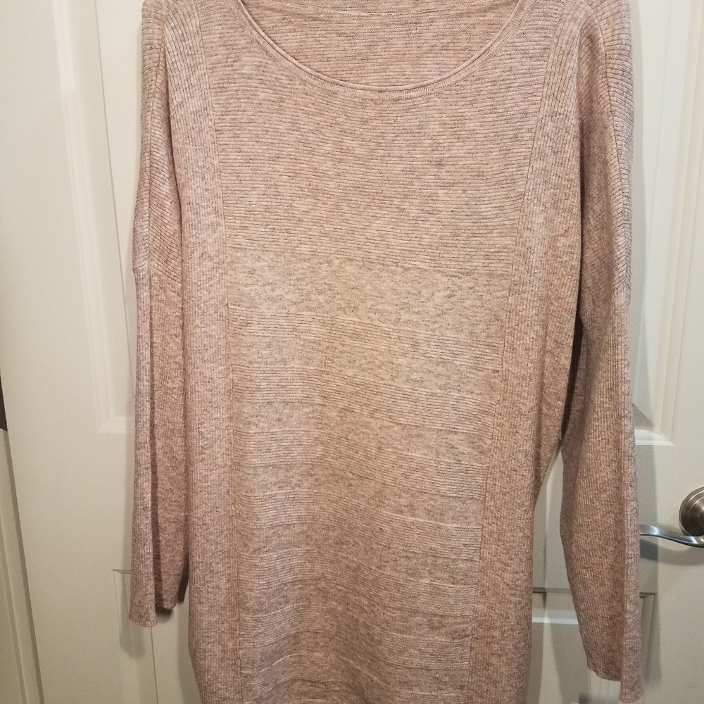 Heathered Pink Ribbed Sweater